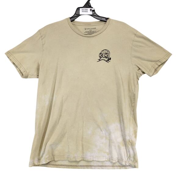 Volcom Skater Graphic T-Shirt Men's L Livin' Till Death Beige Streetwear Grunge - Picture 2 of 10